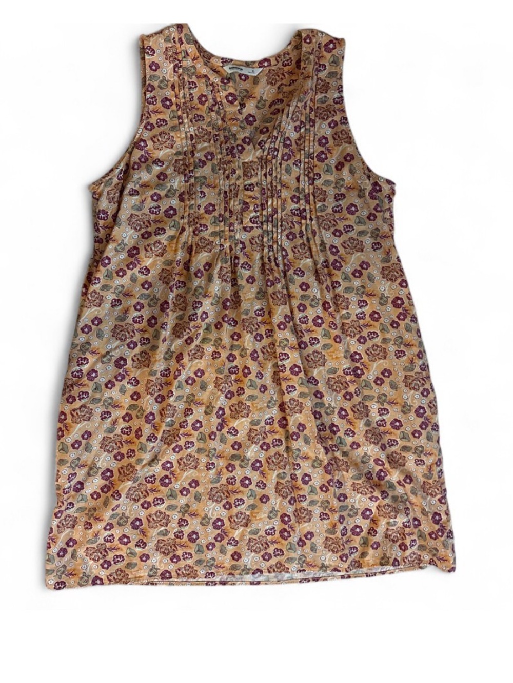 Sonoma Sleeveless Floral Shift Dress in Yellow and Purple
